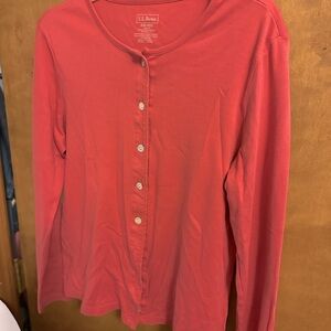L.L. Bean Women's Coral Button-Down Shirt